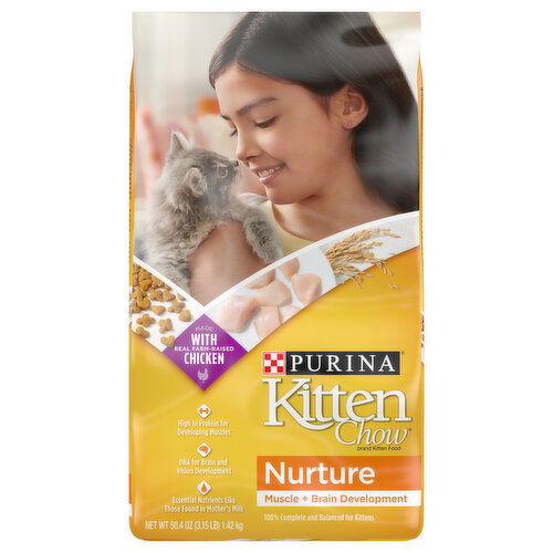 Purina Kitten Chow Kitten Food, Muscle + Brain Development, Nurture