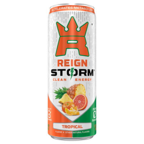 Reign Storm Clean Energy Energy Drink, Zero Sugar, Tropical