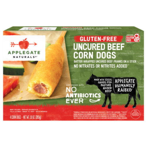 Applegate Naturals Corn Dogs, Gluten-Free, Uncured Beef