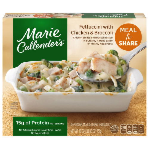 Marie Callender's Fettuccini with Chicken & Broccoli Meal to Share Multi-Serve Frozen Dinner