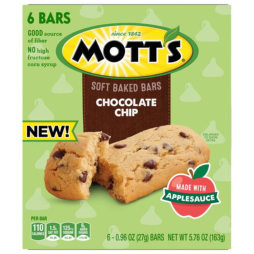 Mott's Bars, Soft Baked, Chocolate Chip