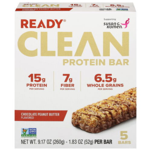 Ready Clean Chocolate Peanut Butter Flavored Protein Bar