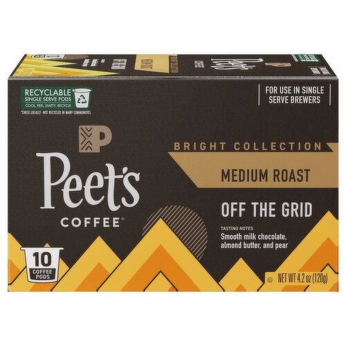 Peet's Coffee Coffee, Off the Grid, Bright Collection, Medium Roast, K-Cup Pods