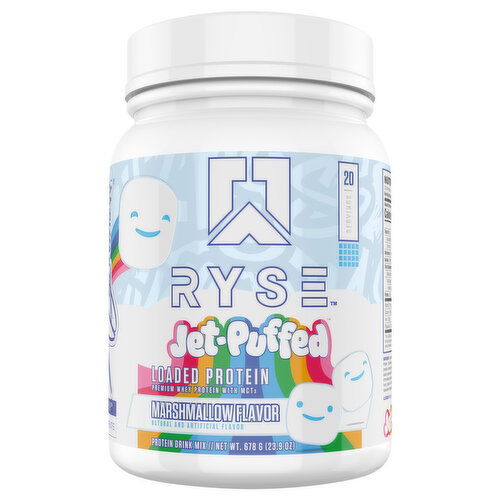 Ryse Whey Protein, with MCTs, Premium, Marshmallow Flavor, Loaded Protein, Jet-Puffed