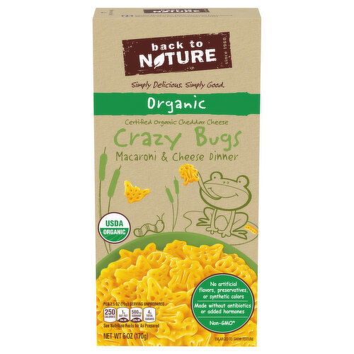 Back to Nature Macaroni & Cheese Dinner, Crazy Bugs, Organic