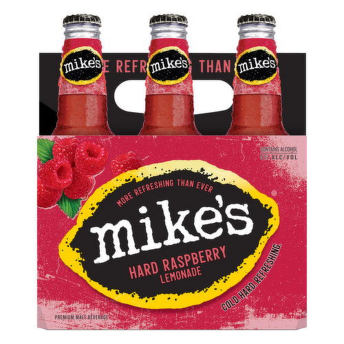 Mike's Beer, Malt Beverage, Premium, Hard Black Raspberry Lemonade