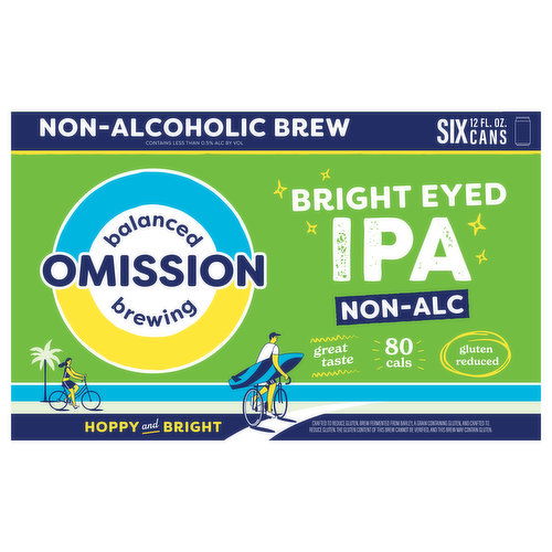 Omission Balance Brewing Beer, IPA, Bright Eyed, Non Alc