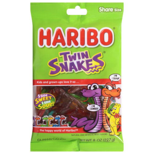Haribo Twin Snakes Sweet & Sour Gummi Candy Share Size