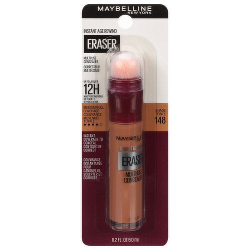 Maybelline Instant Age Rewind Concealer, Multi-Use, Eraser, Medium/Full Coverage, Shade 148