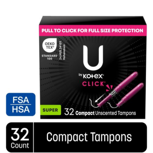 U by Kotex Click Compact Super Unscented Tampons