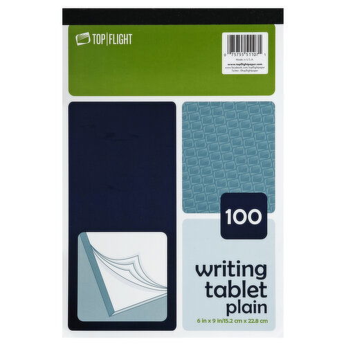 Top Flight Writing Tablet, Plain, 100