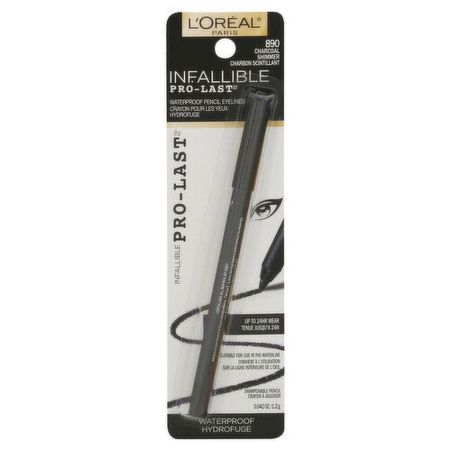 L'Oreal Infallible Pro-Last Eyeliner Pencil, Waterproof, Charcoal 890