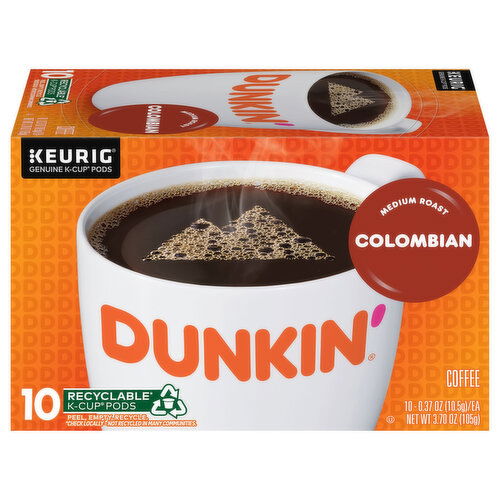 Dunkin' K-Cup Pods Medium Roast Colombian Coffee