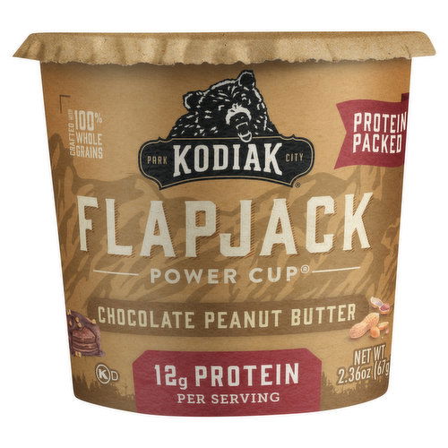 Kodiak Power Cup Flapjack, Chocolate Peanut Butter, Protein Packed