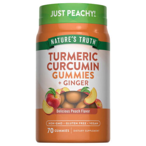 Nature's Truth Turmeric Curcumin + Ginger, Gummies, Delicious Peach Flavor