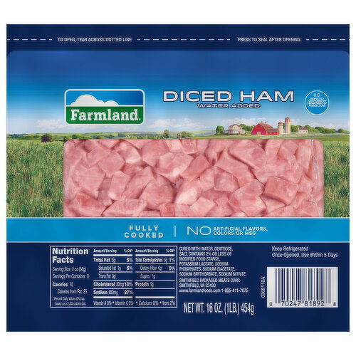 Farmland Ham, Water Added, Diced