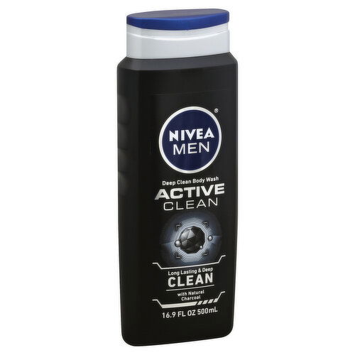 Nivea Active Clean Body Wash, Deep Clean, with Natural Charcoal