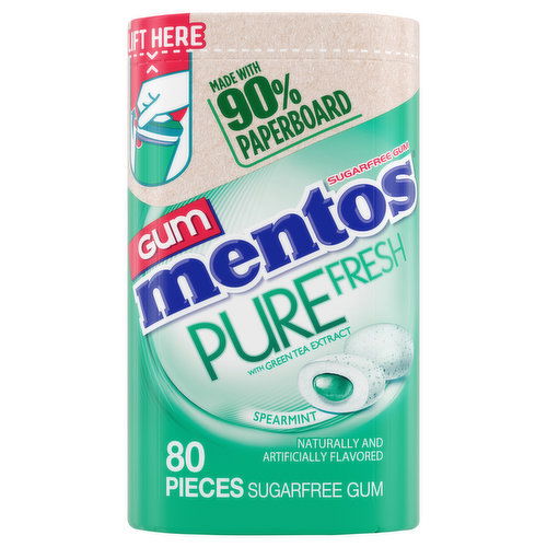 Mentos Pure Fresh Gum, Sugarfree, Spearmint