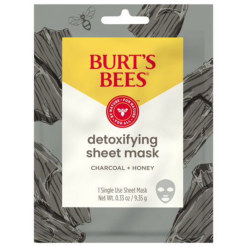 Burt's Bees Sheet Mask, Detoxifying, Charcoal + Honey