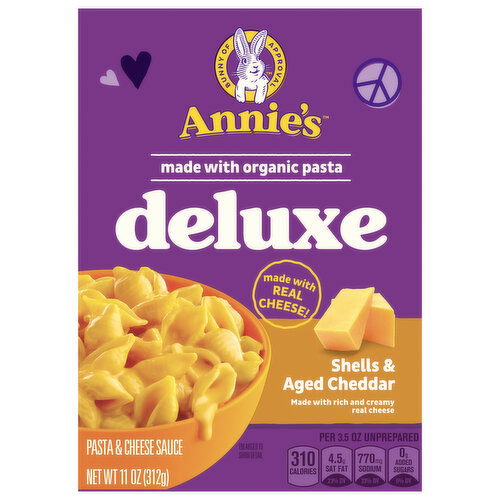 Annie's Deluxe Shells & Aged Cheddar Pasta & Cheese Sauce