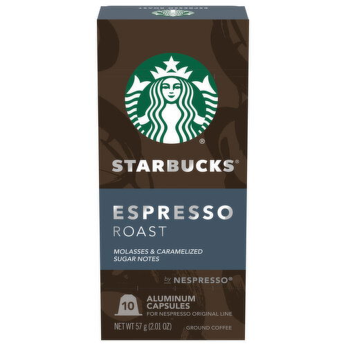 Starbucks Coffee, Ground, Espresso Roast, Aluminum Capsules