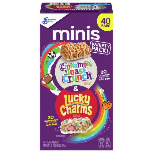 General Mills Mini Cinnamon/Marshmallow Bars Variety Pack