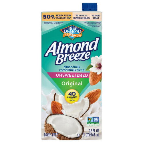 Blue Diamond Almond Breeze Unsweetened Original Almondmilk Coconutmilk Blend