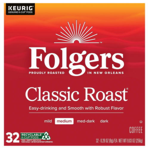 Folgers Coffee, Medium, Classic Roast