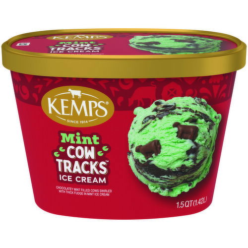 Kemps Mint Cow Tracks Ice Cream