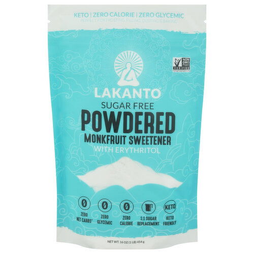 Lakanto Monkfruit Sweetener, Sugar Free, Powdered