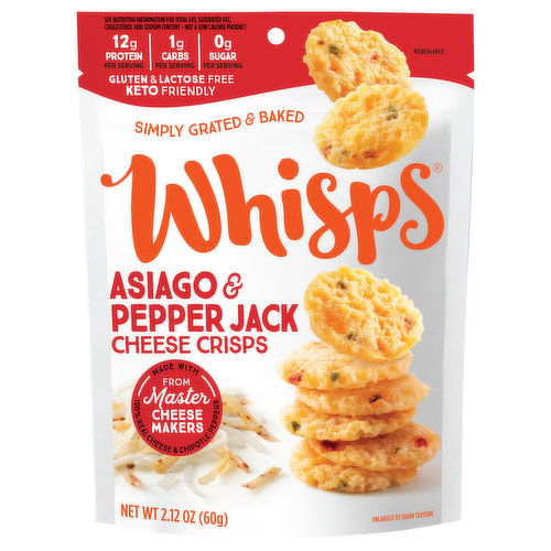 Whisps Cheese Crisps, Asiago & Pepper Jack