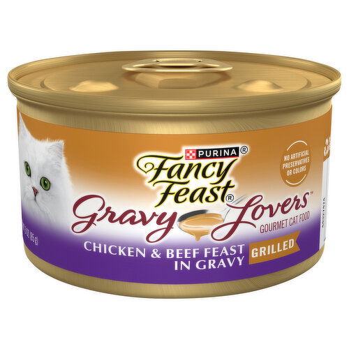 Fancy Feast Gravy Lovers Cat Food, Gourmet, Grilled, Chicken & Beef Feast in Gravy