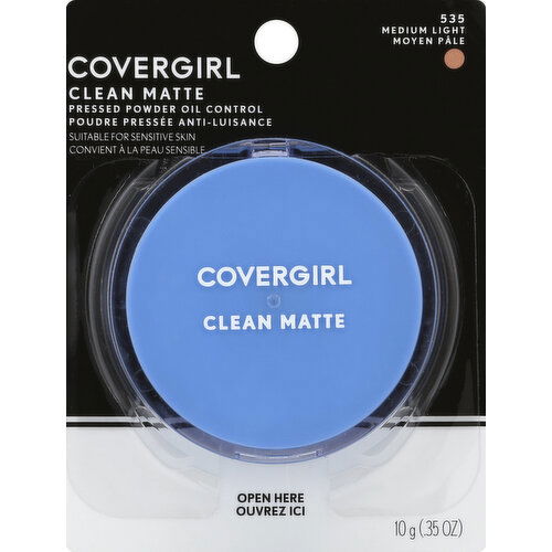 CoverGirl Clean Pressed Powder, Oil Control, Medium Light 535