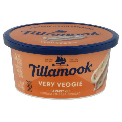 Tillamook Cream Cheese Spread, Very Veggie, Farmstyle