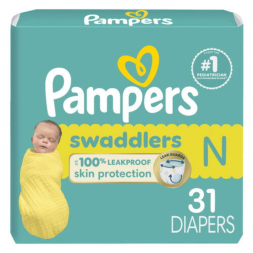 Pampers Swaddlers Swaddlers Newborn Diapers, Size N