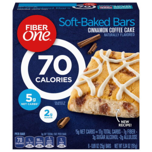 Fiber One 70 Calories Soft-Baked Cinnamon Coffee Cake Bars