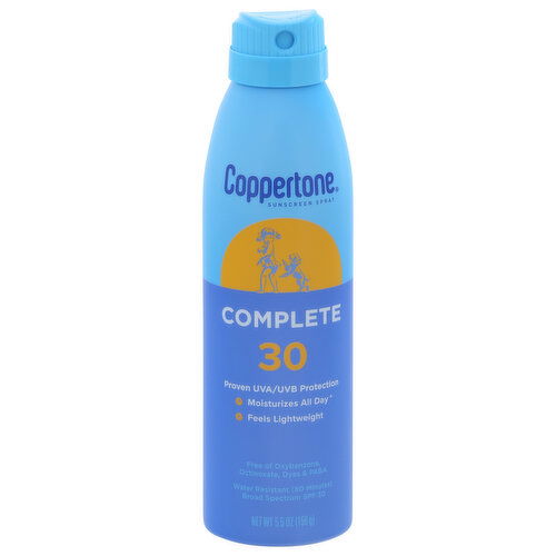 Coppertone Sunscreen, Complete, Spray, SPF 30