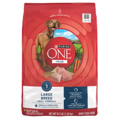 Purina One +Plus Dog Food, Natural, Adult Formula, Large Breed