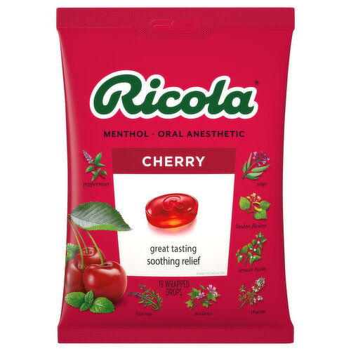 Ricola Oral Anesthetic, Cherry, Drops