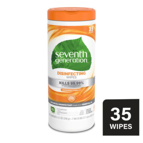 Seventh Generation Disinfectant Wipes Lemongrass Citrus