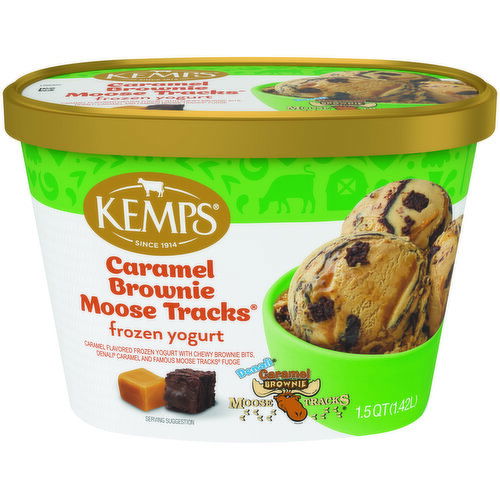 Kemps Caramel Brownie Moose Tracks Frozen Yogurt