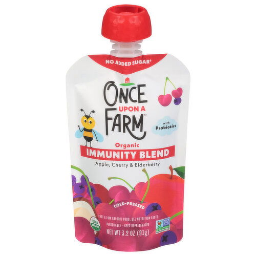 Once Upon a Farm Immunity Blend, Organic, Apple, Cherry & Elderberry