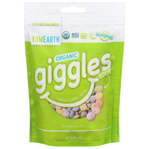 YumEarth Giggles Chewy Candy Bites, Organic, Sour