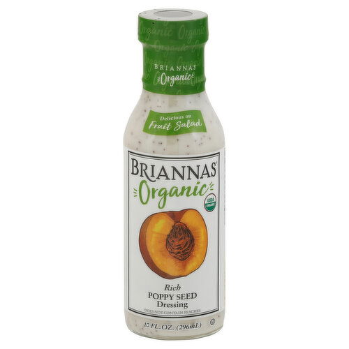 Briannas Dressing, Organic, Poppy Seed, Rich