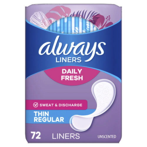 Always Daily Liners Daily Liners, Regular Absorbency, Unscented