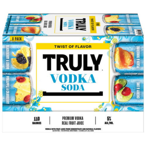 Truly Vodka Soda, Premium, 8 Pack