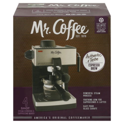 Mr. Coffee Steam Espresso & Cappuccino Maker, 4 Shot