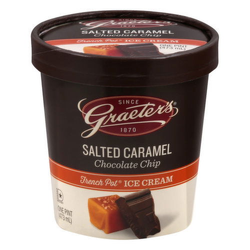 Graeters Ice Cream, Salted Caramel Chocolate Chip, French Pot