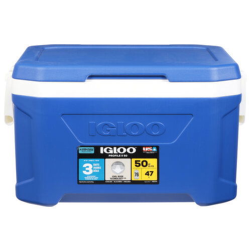 Igloo Cooler, Profile II, Blue, 50 Quart