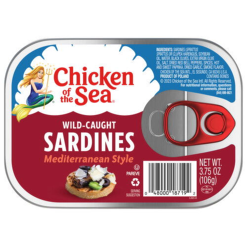 Chicken of the Sea Sardines, Wild-Caught, Mediterranean Style